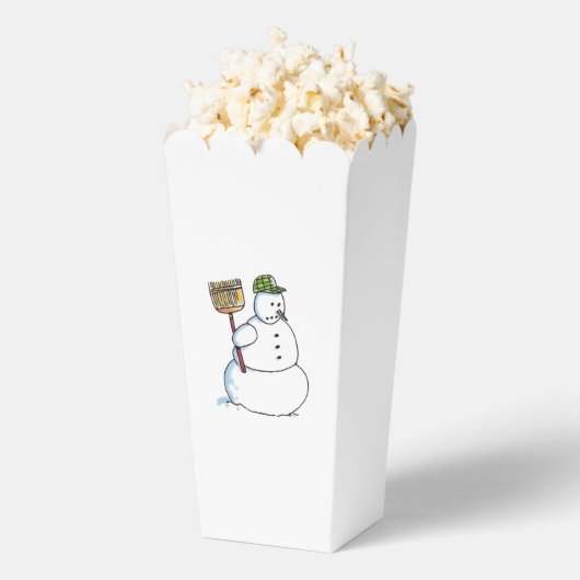 ほうきの雪だるまポップコーン箱 フェイバーボックス (はじけた状態)