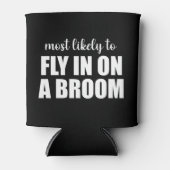 ほうきの面白いハロウィーンで飛び込む可能性が高い 缶クーラー (正面)