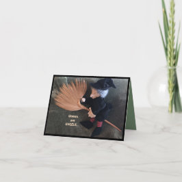 ほうきの魔女ユーモアのある カード