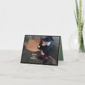 ほうきの魔女ユーモアのある カード (正面)