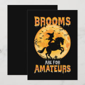 ほうきは素人の道具 魔女は馬に乗ってハロウィン 招待状 (正面/裏面)