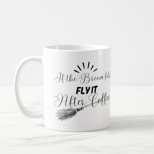ほうきもしが合って飛ばす コーヒーマグカップ (左)