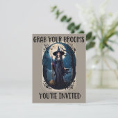 ほうきを手にしよう ハロウィンパーティーの招待状 招待状 (スタンド正面)