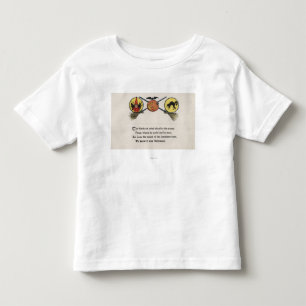 ほうきを持つ魔法使い、猫、月 トドラーTシャツ