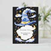 ほうきシンプルマジックウィザード誕生日 サンキューカード (スタンド正面)