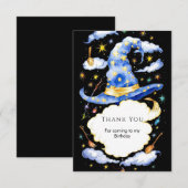 ほうきシンプルマジックウィザード誕生日 サンキューカード (正面/裏面)