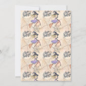 ほうきモダンパーティー付きハロウィーンの魔女 招待状 (裏面)