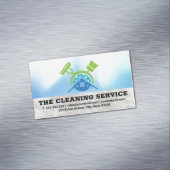 ほうきモップ | クリーニングサプライのホームロゴ マグネット名刺 (インサイチュ)