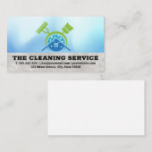 ほうきモップ | クリーニングサプライのホームロゴ 名刺 (正面/裏面)