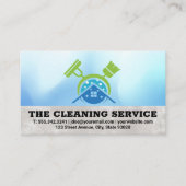 ほうきモップ | クリーニングサプライのホームロゴ 名刺 (正面)