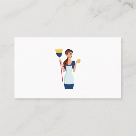 ほうき付き掃除用レディ |メイド 名刺 (裏面)