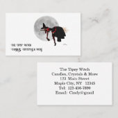 ほうき名刺飛んでいるの酔っ払い魔女 名刺 (正面/裏面)