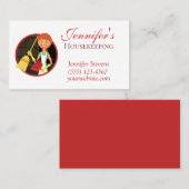 ほうき家掃除サービス付き可愛いメイド 名刺 (正面/裏面)