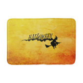 ほうき杖飛んでいるのハロウィーンの魔女 バスマット (正面)