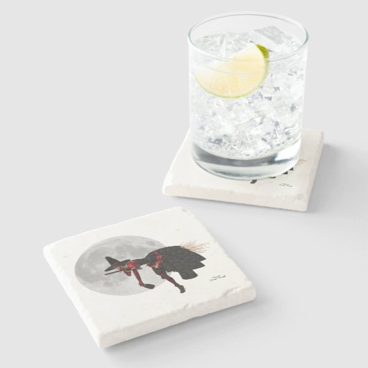 ほうき石コースター飛んでいるのティプスウィッチ ストーンコースター (横)