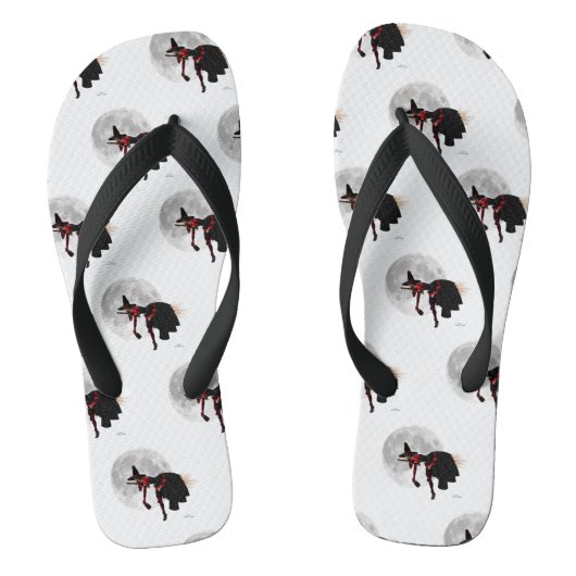 ほうき魔女飛んでいるビーチサンダル ビーチサンダル (フットベッド)