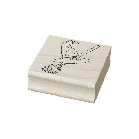 ほうき魔帽子イラストレーションスタンプ ラバースタンプ (スタンプ)