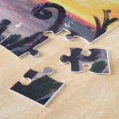 ほうき10代ので美しい魔女が見える ジグソーパズル (側面)