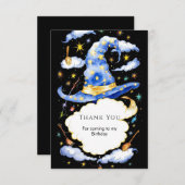 ほうき シンプル マジック ウィザード 誕生日 サンキューカード (正面/裏面)