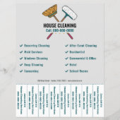ほうき＆ハウスクリーニングのチラシ（切り取り式) チラシ (正面)