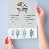 ほうき＆ハウスクリーニングのチラシ（切り取り式) チラシ (手)