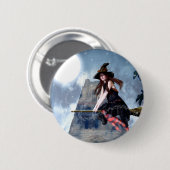 ほうき(ボタン)の魔法使い 缶バッジ (正面&裏面)