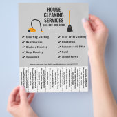 ほうき、掃除機 ハウスクリーニング 切り取り式チラシ チラシ (手)