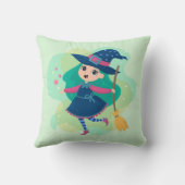 ほうき・星付きの愛らしいハロウィーンの魔女 クッション (裏面)