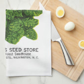 ほうれんそうの種の包みのラベル キッチンタオル (四つ折り)