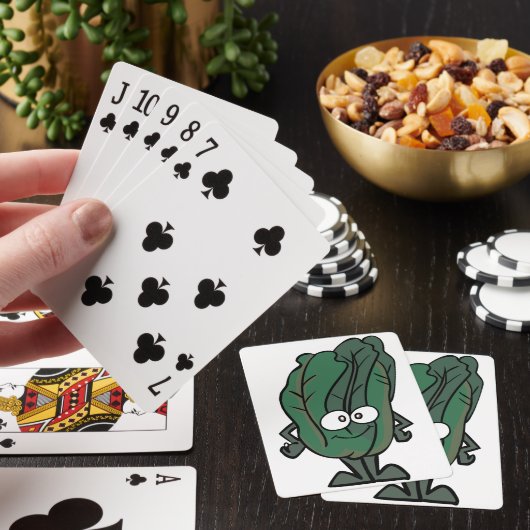 ほうれんそうの顔のトランプ トランプ (インサイチュ)