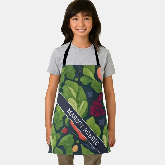 ほうれん草レインボーカラフルパタパーソナライズされたーン エプロン (インサイチュ)