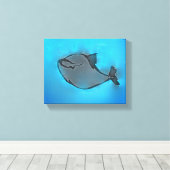 ほえみクジラ キャンバスプリント (インサイチュ (ウッドフロア))