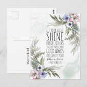 ほかの人々の前にあなたの光を輝かせなさい、マタイ 5:16 ポストカード (正面/裏面)