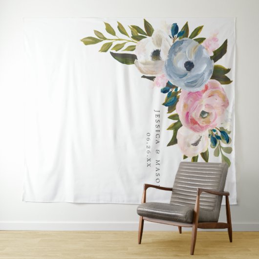 ほこほこフラワーウェディングバックドロップ写真撮影ブース タペストリー (インサイチュ(横))