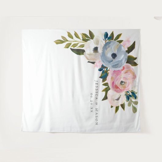 ほこほこフラワーウェディングバックドロップ写真撮影ブース タペストリー (正面(横))