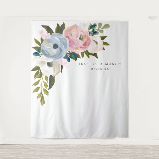 ほこほこフラワーウェディングバックドロップ写真撮影ブース タペストリー (正面)