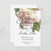 ほこぼれの象牙色のバラ 招待状 (正面/裏面)