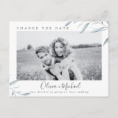 ほこりある青緑の写真を変更する日付 ポストカード (正面)