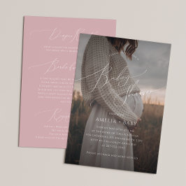 ほこりお洒落のバラ写真すべて1つの赤ちゃんシャワー 招待状