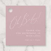 ほこりお洒落バラオ赤ちゃんシャワーありがとう フェイバータグ (正面)