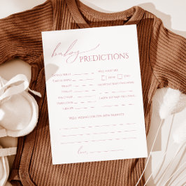 ほこりお洒落バラ赤ちゃんシャワー予測カード 招待状