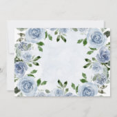 ほこりかわいらしの多い青い水彩の花|洗礼 サンキューカード (裏面)