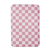 ほこりがかったバラのチェック柄パターン バスマット (正面縦)