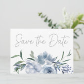 ほこりがかったパステルブルーの花 Save The Date セーブザデート (スタンド正面)