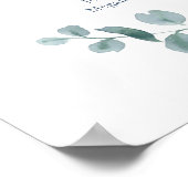 ほこりがかったユーカリのシンプルな水彩の葉のギフト ポスター (角)