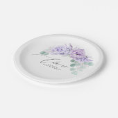 ほこりがかった紫の花のエレガントな植物の花輪 ペーパープレート (アングル)