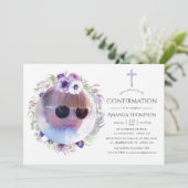 ほこりがかった紫の花の確認 招待状 (スタンド正面)