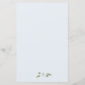 ほこりがかった青い花のウェディングシャワーレシピカード (裏面)