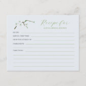 ほこりがかった青い花のブライダルシャワーレシピ エンクロージャーカード (正面)