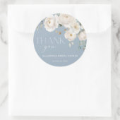 ほこりがかった青と白の花のエレガントなブライダルシャワー ラウンドシール (バッグ)